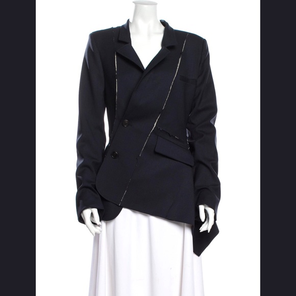 MONSE NAVY BLUE DECONSTRUCTED SLASHED JACKET BLAZER 4 NWOT - Picture 13 of 16